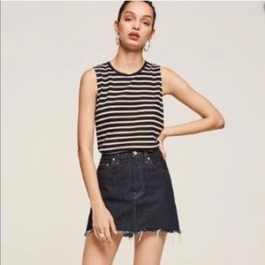 Reformation Striped Plush Relaxed Crew Tank